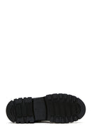 Women's Black Thick Soled Leather Boots | Derimod Women's Black Thick Soled Leather Boots | Derimod
