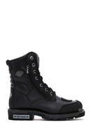 Harley Davidson Men's Black Riddick Leather Boots | Derimod Harley Davidson Men's Black Riddick Leather Boots | Derimod