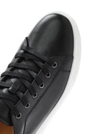 Erkek Siyah Bağcıklı Deri Sneaker | Derimod Erkek Siyah Bağcıklı Deri Sneaker | Derimod