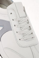 Women's White Lace-Up Leather Sneaker | Derimod Women's White Lace-Up Leather Sneaker | Derimod