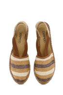 Women's Multicolored Thick-Soled Straw Espadrille Sandals | Derimod Women's Multicolored Thick-Soled Straw Espadrille Sandals | Derimod