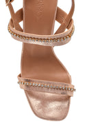 Women's Stone Detailed Casual Heeled Sandals | Derimod Women's Stone Detailed Casual Heeled Sandals | Derimod