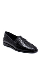 Kadın Deri Kroko Detaylı Loafer | Derimod Kadın Deri Kroko Detaylı Loafer | Derimod