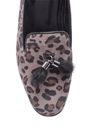 Kadın Deri Leopar Desenli Loafer | Derimod Kadın Deri Leopar Desenli Loafer | Derimod