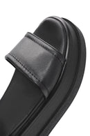 Women's Black Ankle Buckle Thick Soled Leather Sandals | Derimod Women's Black Ankle Buckle Thick Soled Leather Sandals | Derimod