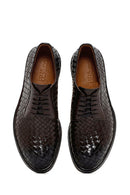 Erkek Kahverengi Bağcıklı Örgü Deri Klasik Ayakkabı | Derimod Erkek Kahverengi Bağcıklı Örgü Deri Klasik Ayakkabı | Derimod