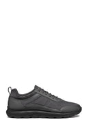 Geox Men's Grey Spherica Lace-Up Leather Sneakers | Derimod Geox Men's Grey Spherica Lace-Up Leather Sneakers | Derimod