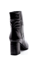 Women's Leather Patent Leather Heeled Boots | Derimod Women's Leather Patent Leather Heeled Boots | Derimod