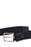 Erkek Lacivert Örgülü Deri Kemer | Derimod Erkek Lacivert Örgülü Deri Kemer | Derimod