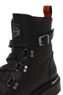 Harley Davidson Woman Black Camiel Zip Closure Leather Boots | Derimod Harley Davidson Woman Black Camiel Zip Closure Leather Boots | Derimod