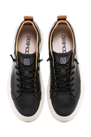 Erkek Siyah Bağcıklı Deri Sneaker | Derimod Erkek Siyah Bağcıklı Deri Sneaker | Derimod