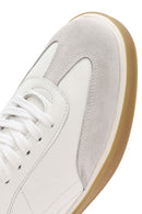 Men's White Lace-up Leather Sneaker | Derimod Men's White Lace-up Leather Sneaker | Derimod