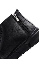 Men's Black Leather High Top Sneaker | Derimod Men's Black Leather High Top Sneaker | Derimod