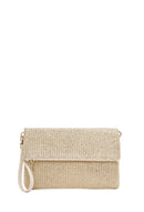 Women's Beige Long Chain Strap Straw Clutch Bag | Derimod Women's Beige Long Chain Strap Straw Clutch Bag | Derimod