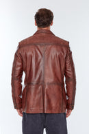 Kevin Erkek Kahverengi Deri Ceket | Derimod Kevin Erkek Kahverengi Deri Ceket | Derimod