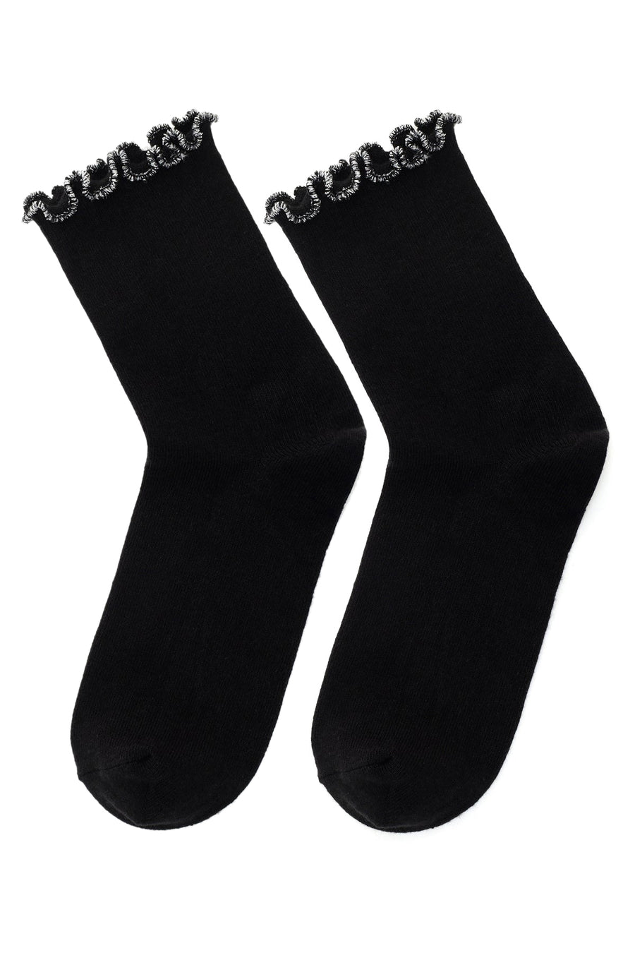 Women's Black Silver Cotton Socks 000A2C40036F | Derimod