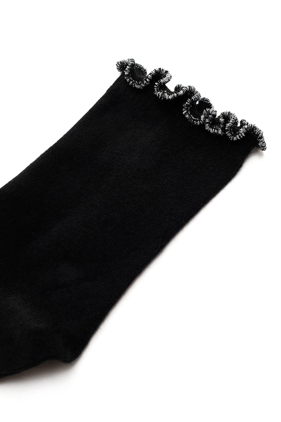 Women's Black Silver Cotton Socks