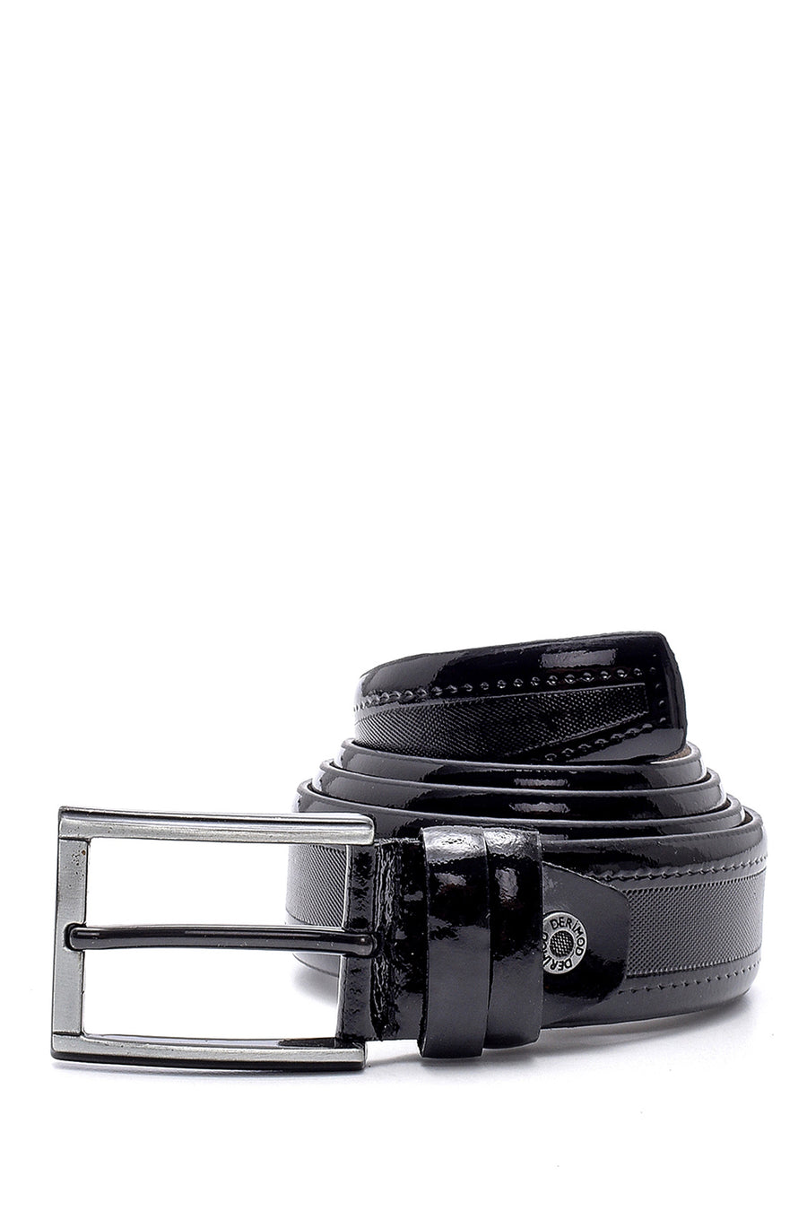 Men's Black Patent Leather Belt 000A2D1200416 | Derimod