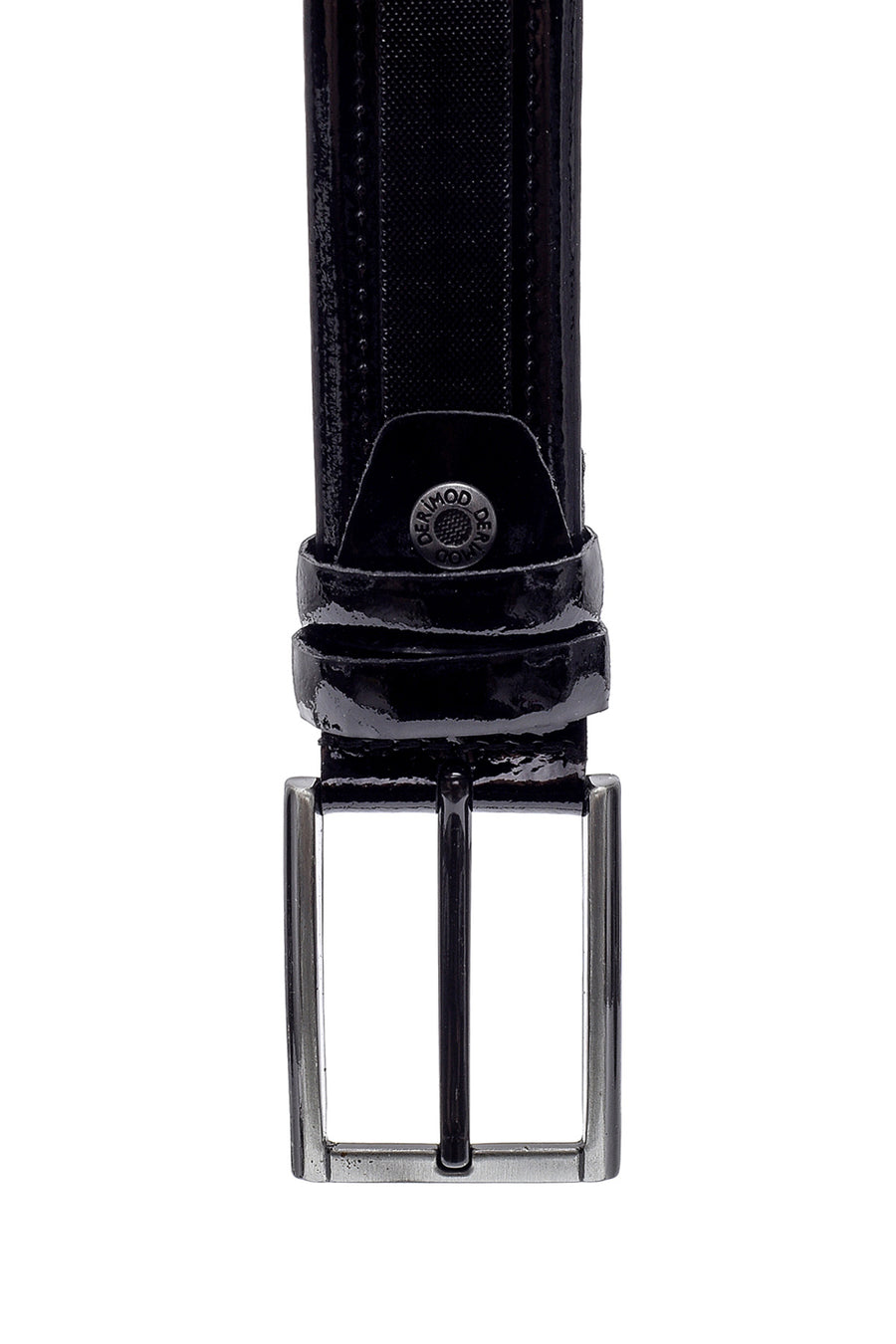 Men's Black Patent Leather Belt