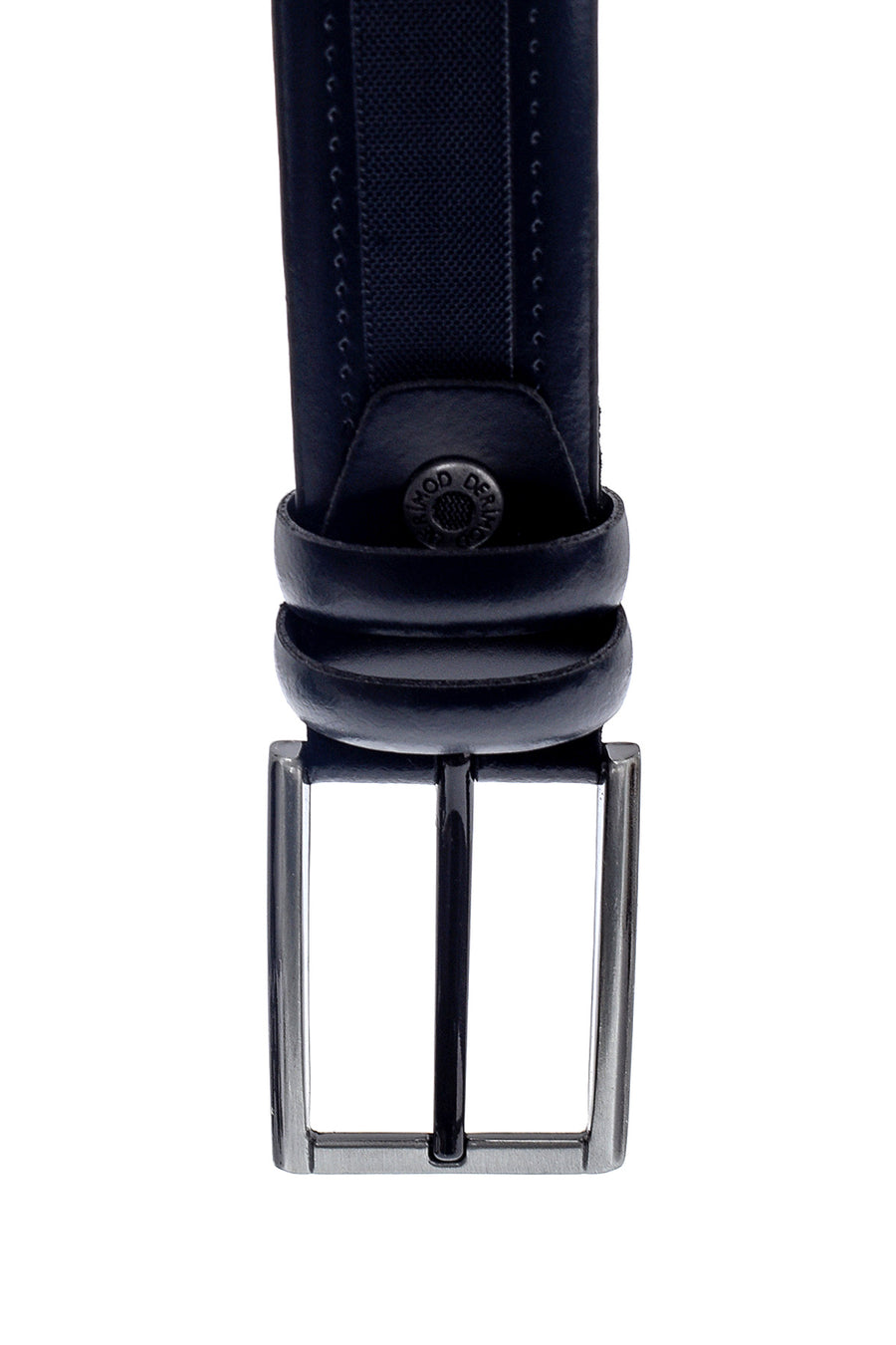 Men's Navy Blue Leather Casual Belt