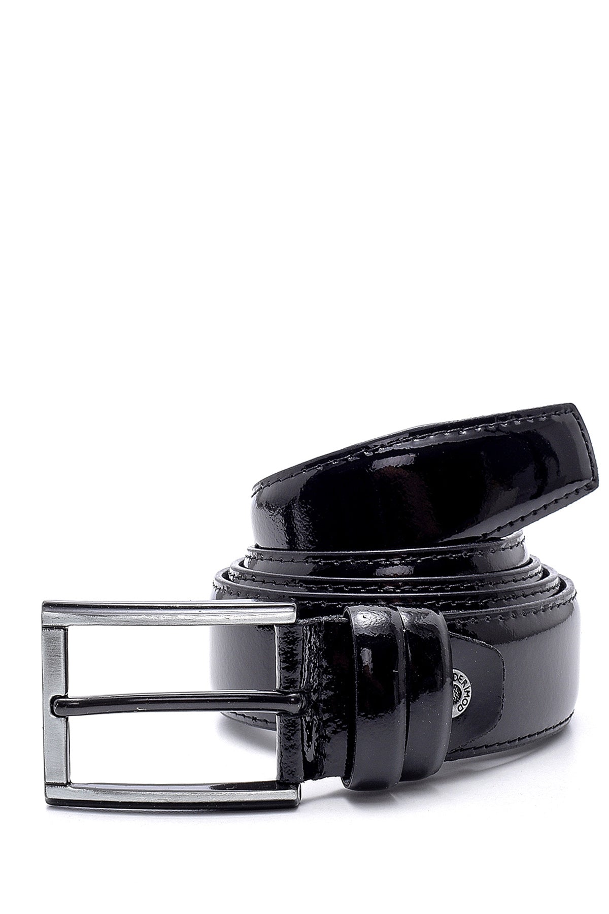 Men's Black Leather Patent Leather Belt 000A2D1201016 | Derimod
