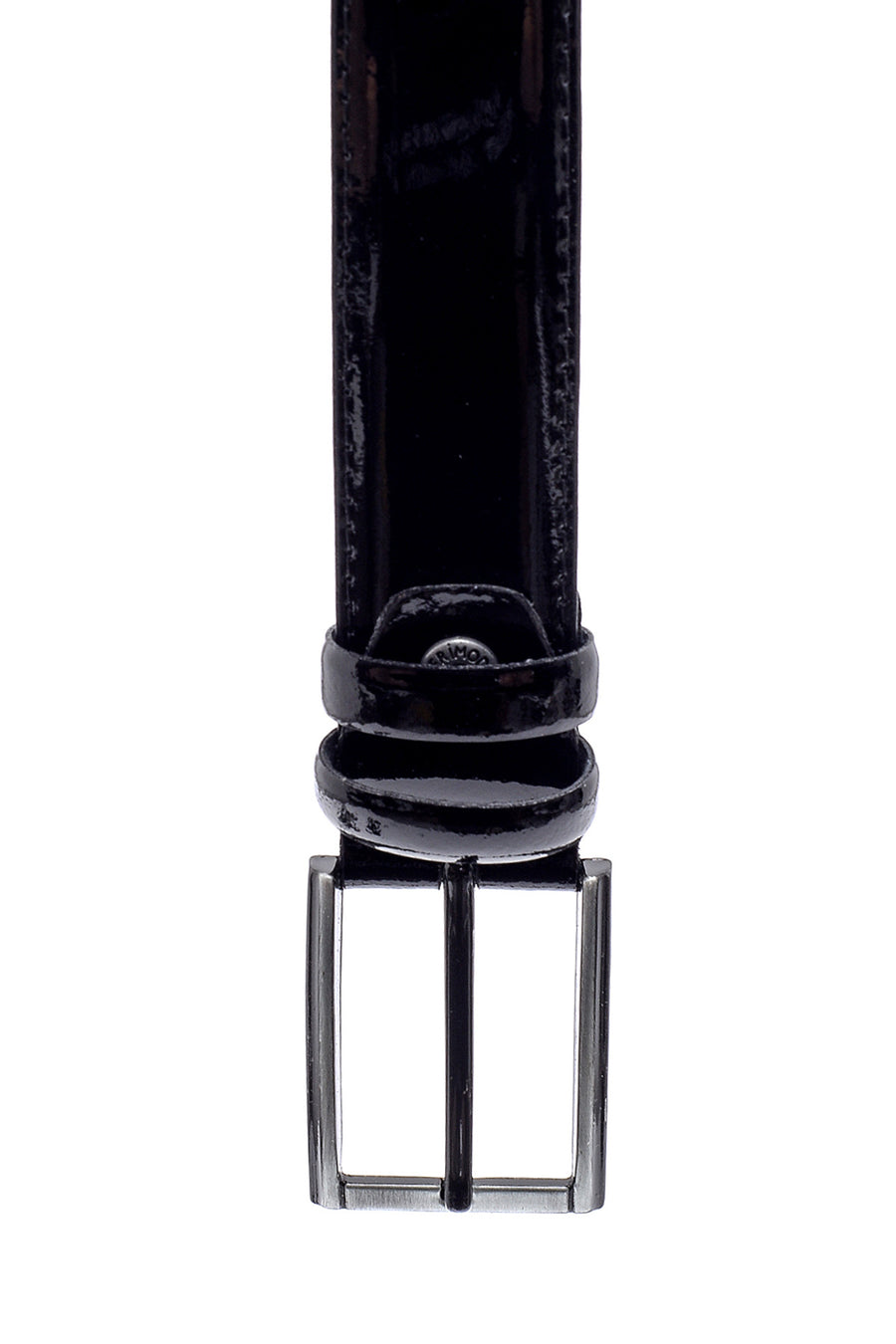 Men's Black Leather Patent Leather Belt
