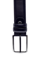Men's Navy Blue Leather Belt | Derimod