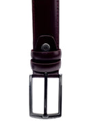 Men's Burgundy Leather Belt | Derimod