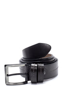 Men's Anthracite Leather Belt | Derimod