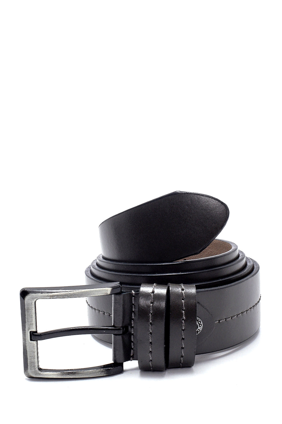 Men's Anthracite Leather Belt 000A2D1201618 | Derimod