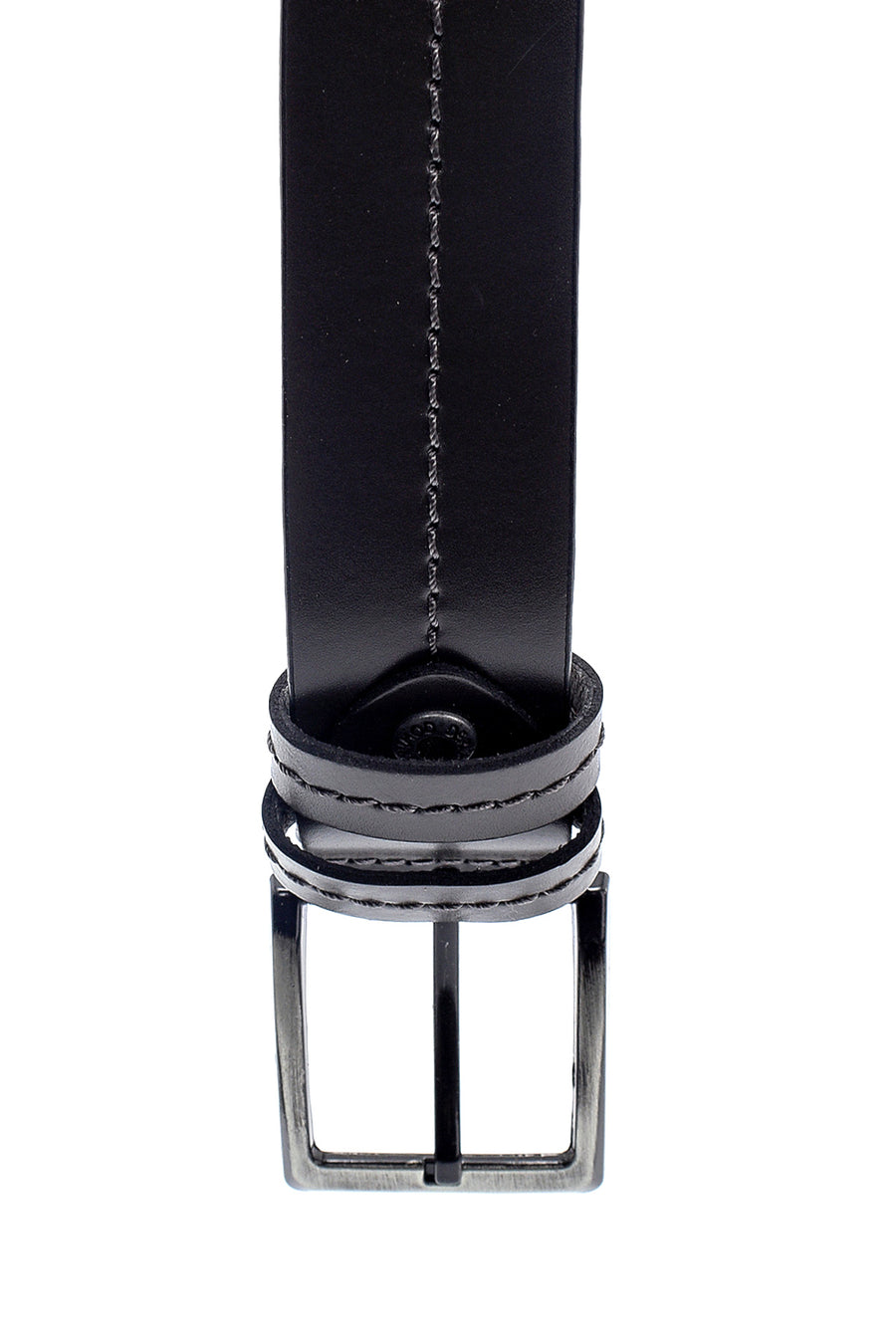 Men's Anthracite Leather Belt