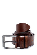 Men's Tan Leather Belt | Derimod