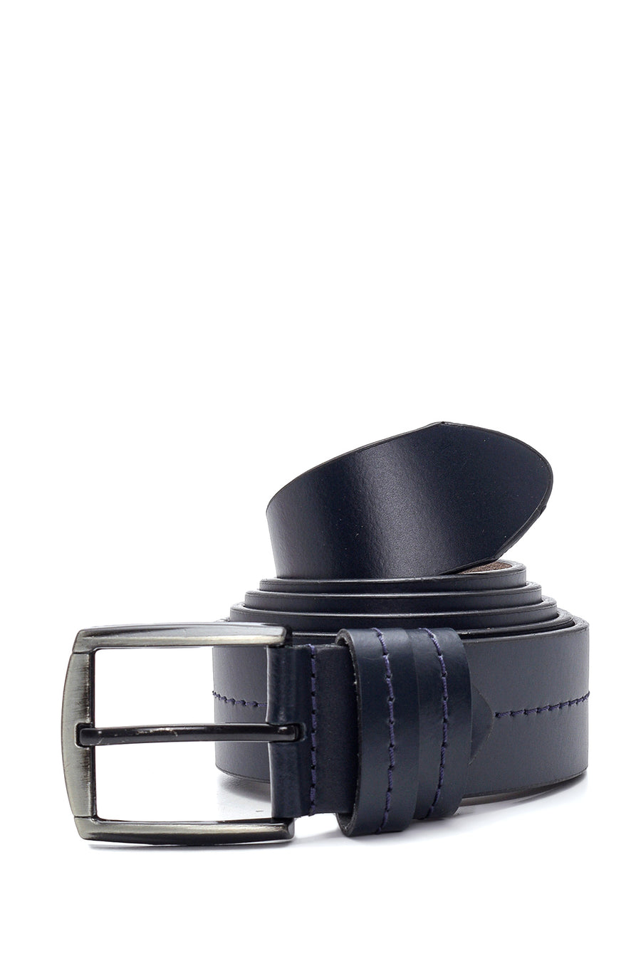 Men's Navy Blue Leather Belt 000A2D1201618 | Derimod