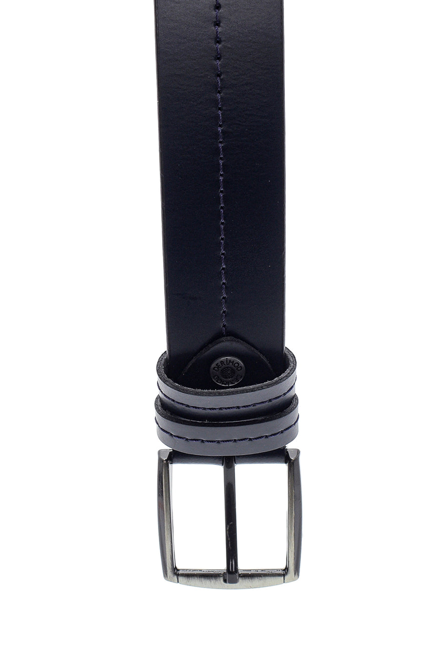 Men's Navy Blue Leather Belt