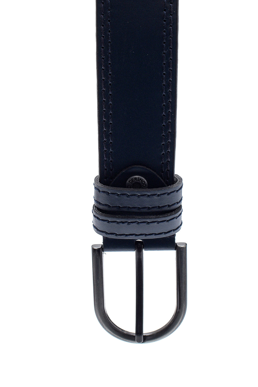 Men's Navy Blue Leather Belt