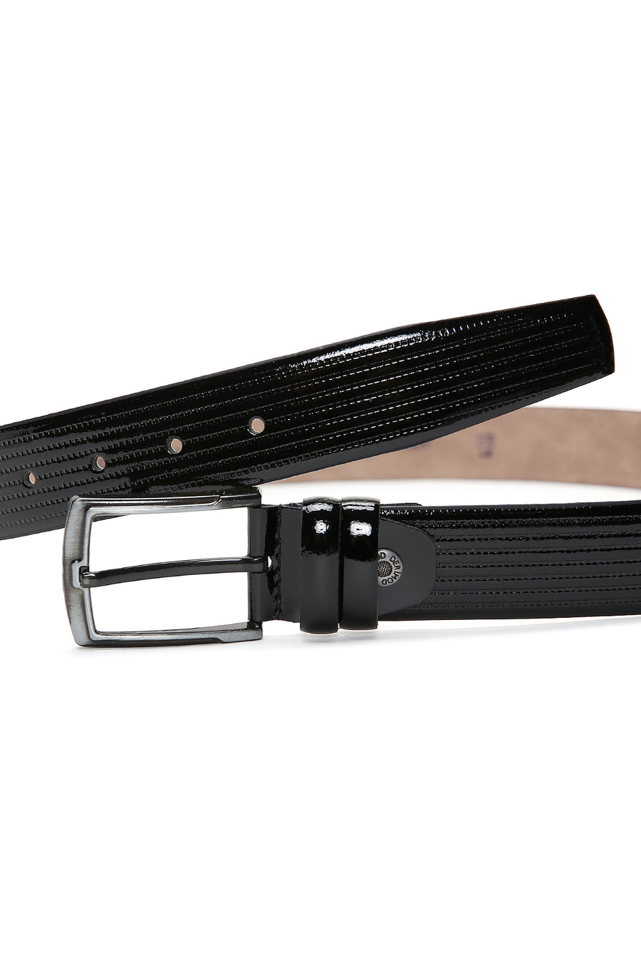 Men's Black Patent Leather Belt