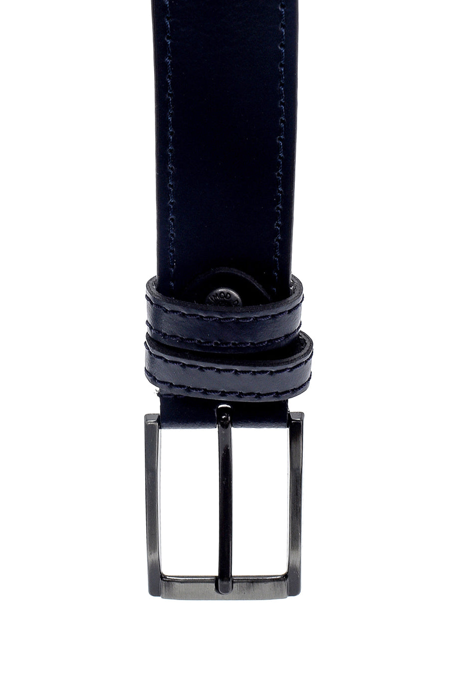 Men's Navy Blue Leather Belt