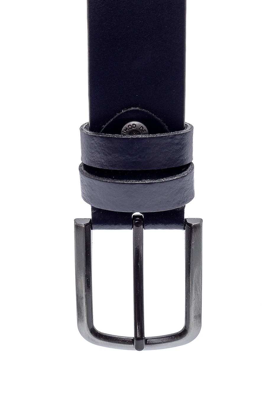 Men's Navy Blue Leather Belt