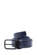 Men's Navy Blue Leather Belt | Derimod