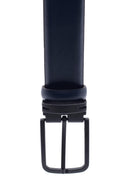 Men's Navy Blue Leather Belt | Derimod