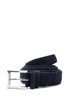 Men's Navy Blue Suede Leather Belt | Derimod