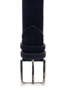 Men's Navy Blue Suede Leather Belt | Derimod