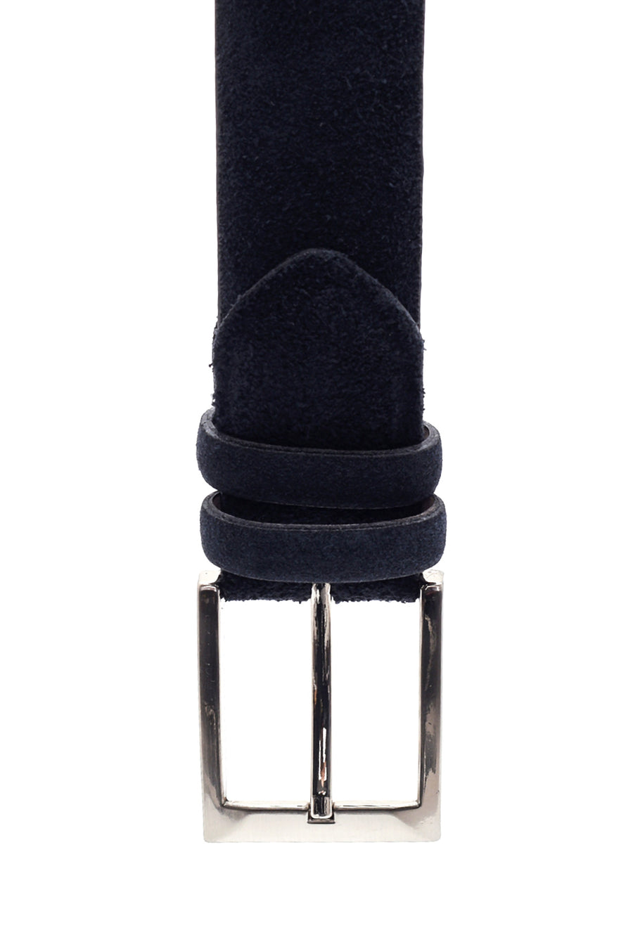 Men's Navy Blue Suede Leather Belt