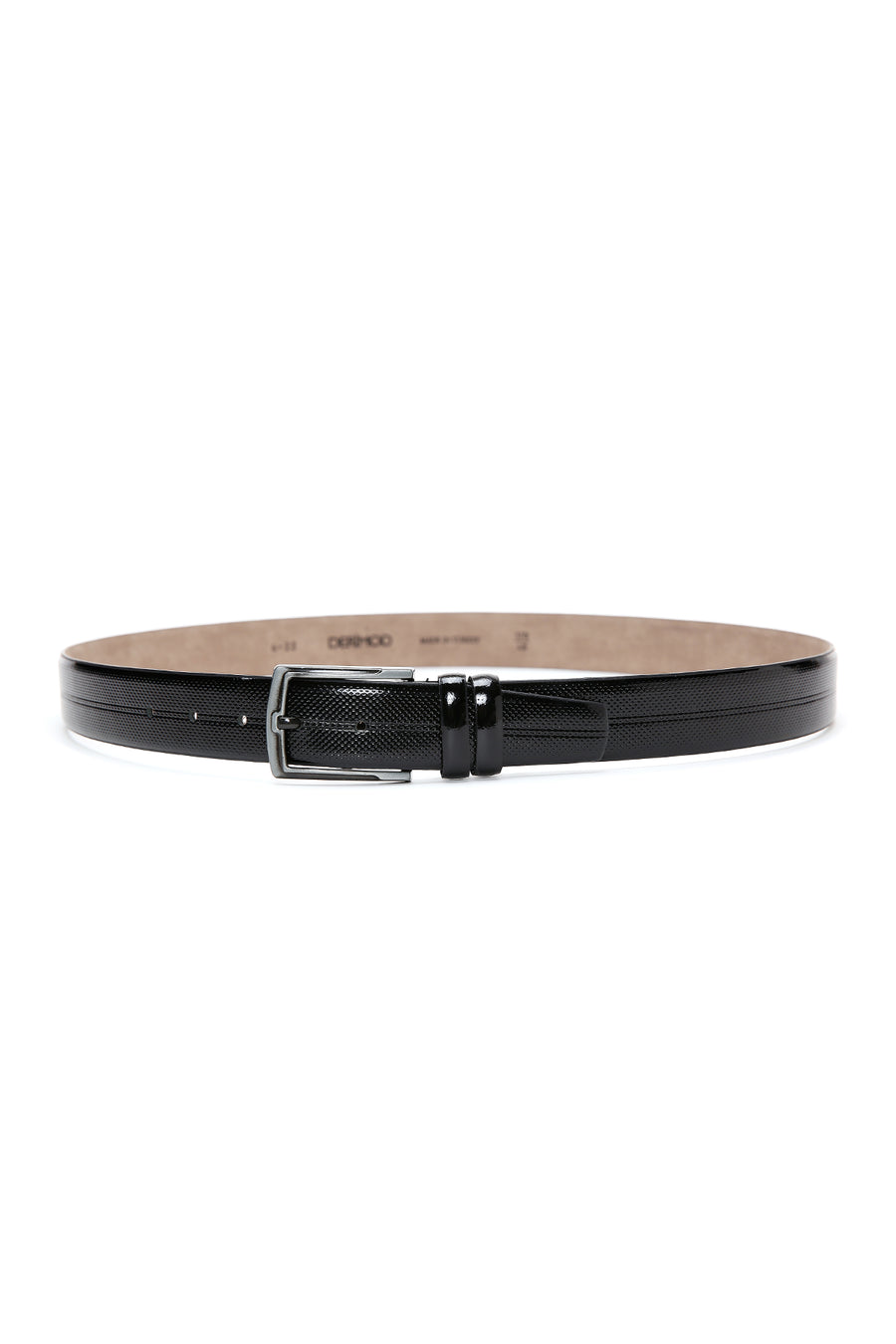 Men's Black Patent Leather Belt