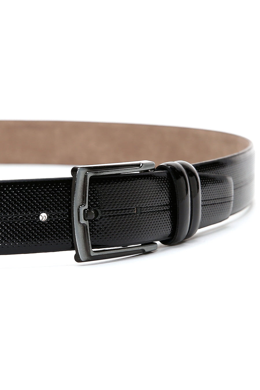 Men's Black Patent Leather Belt