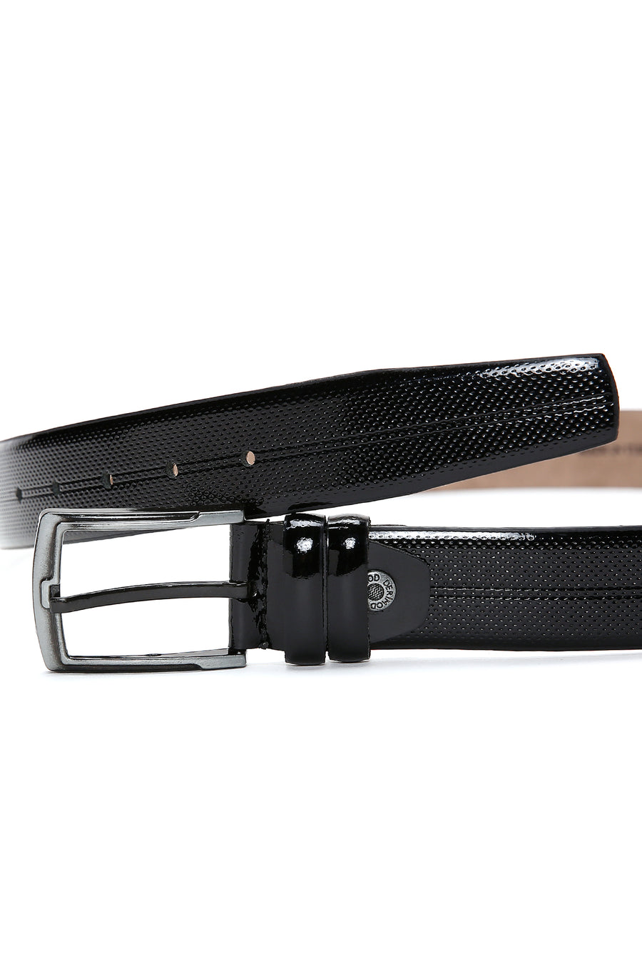 Men's Black Patent Leather Belt