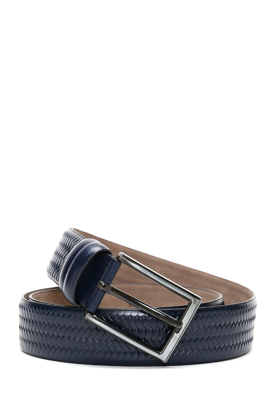 Men's Navy Blue Leather Belt 000A2D1303226 | Derimod