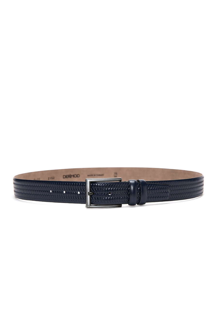 Men's Navy Blue Leather Belt