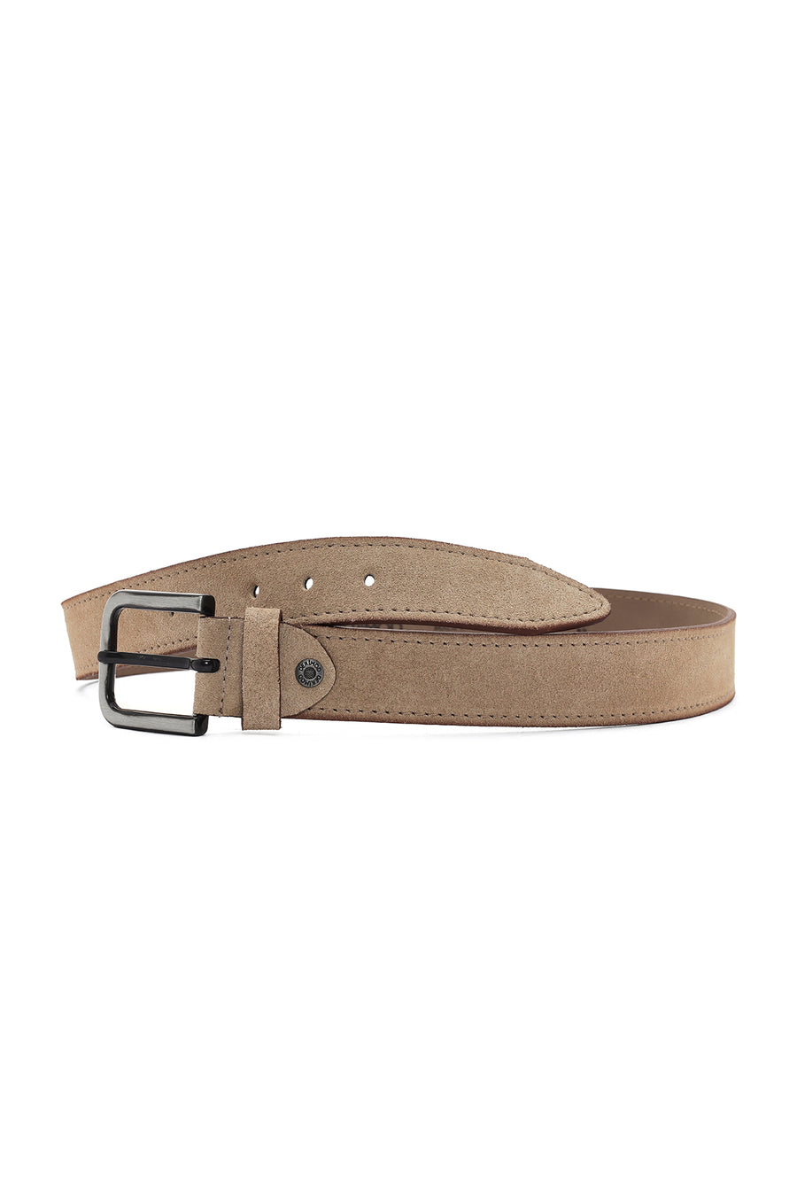 Men's Beige Suede Leather Belt