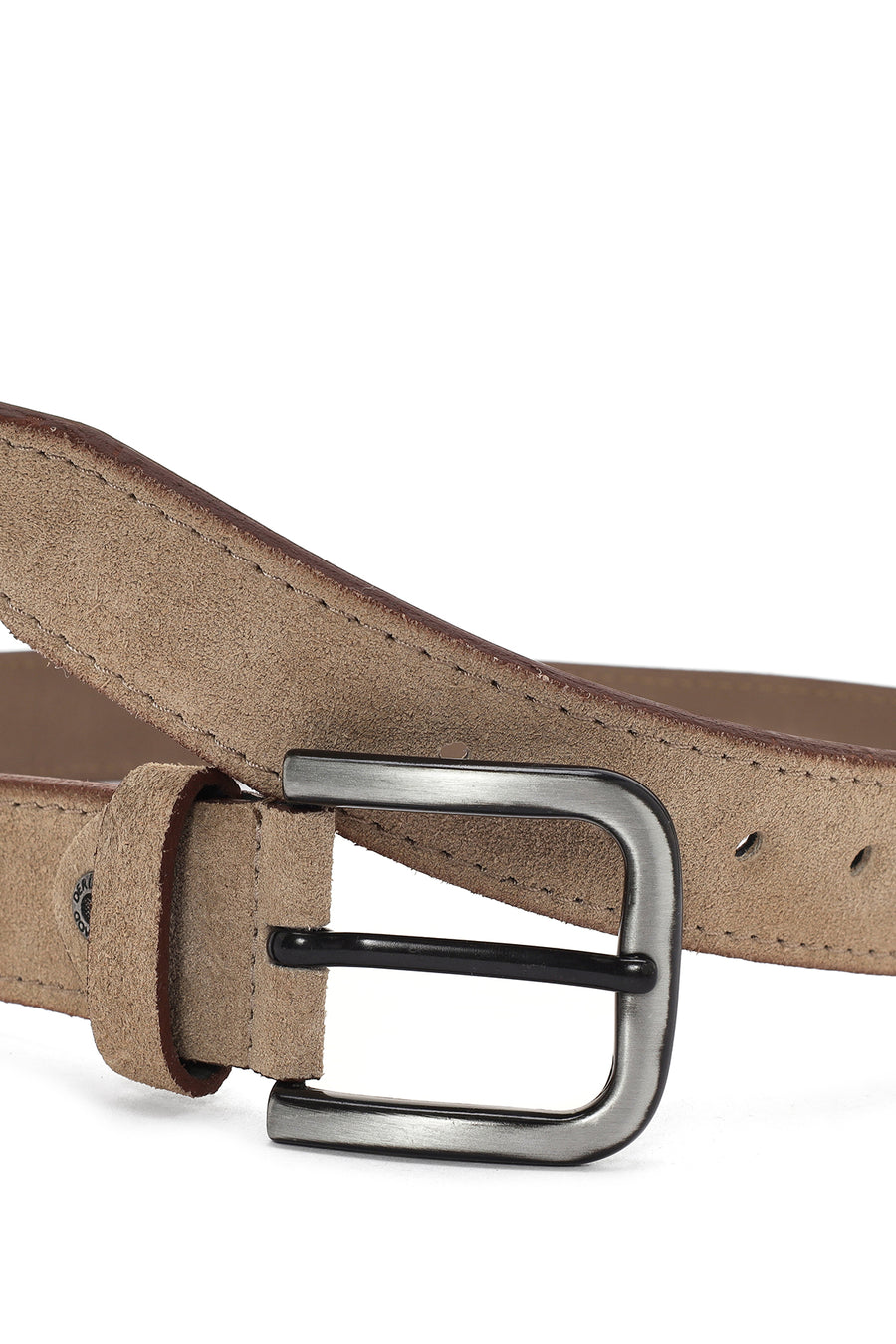 Men's Beige Suede Leather Belt